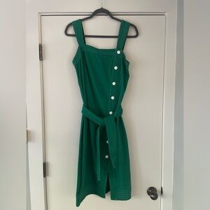 Anthropologie Maeve Green Button Midi Dress